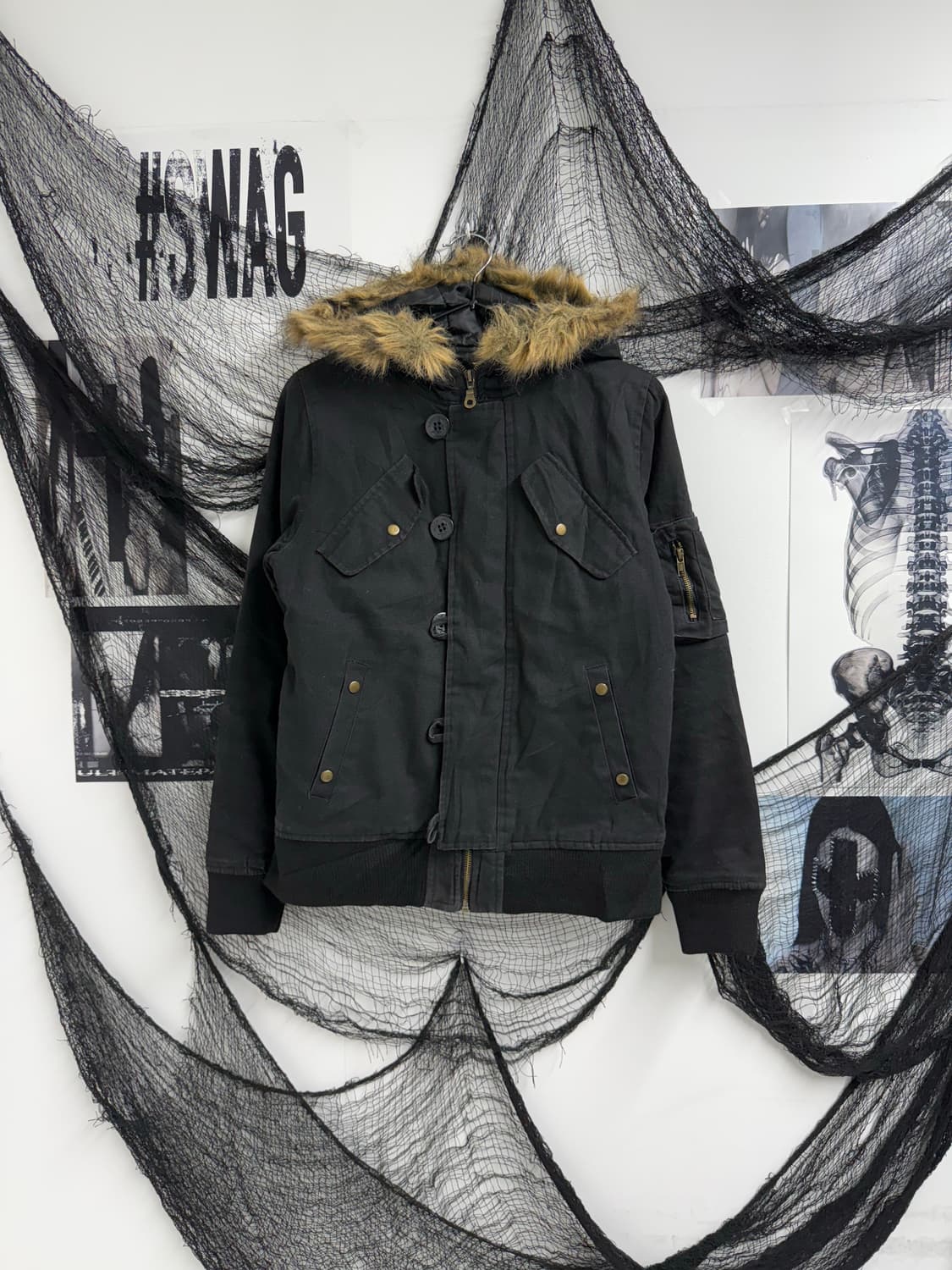 00s fur detailed hood zip-up 상품이미지2