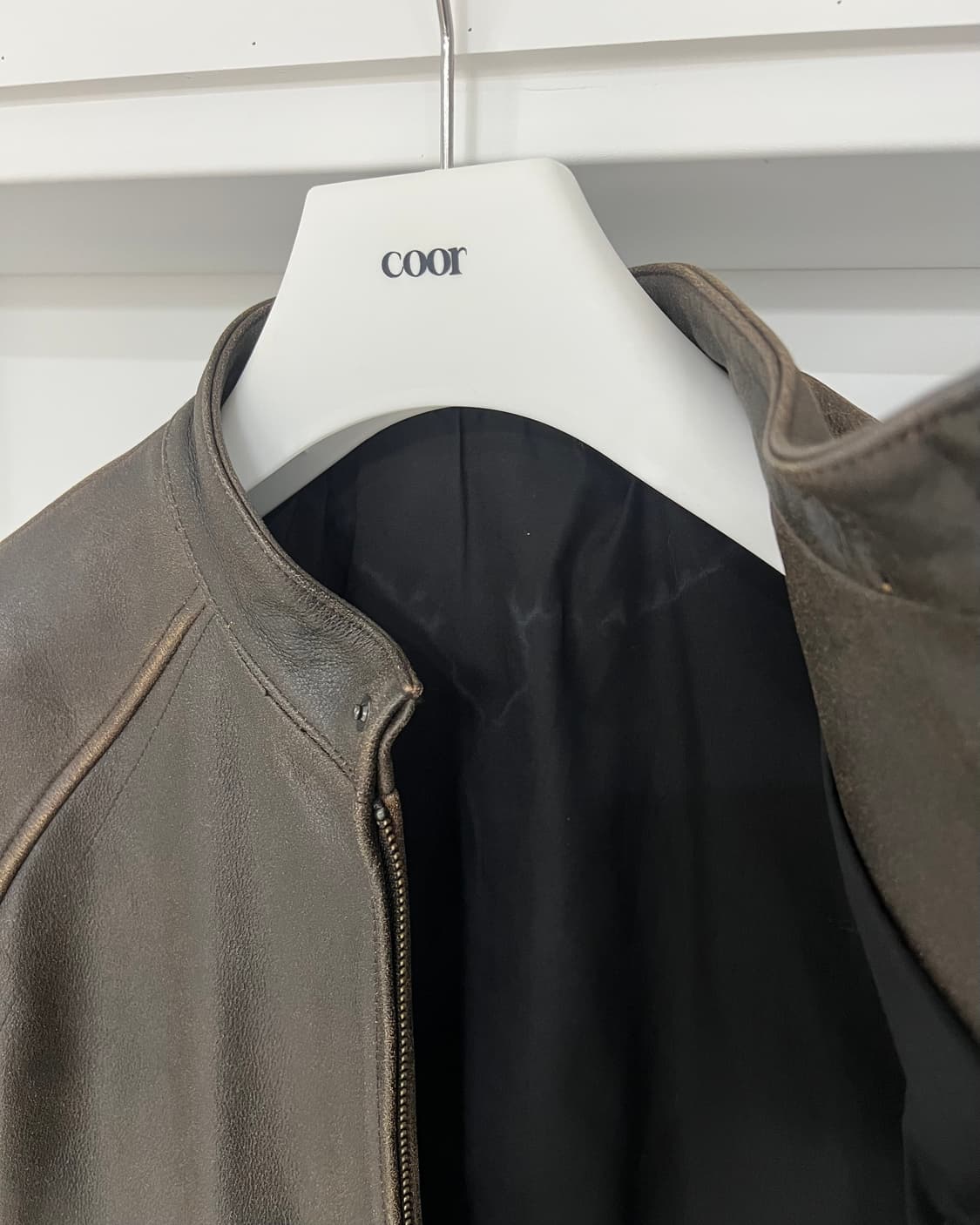 Coor Scratched Biker Jacket (Dark Brown) 상품이미지9