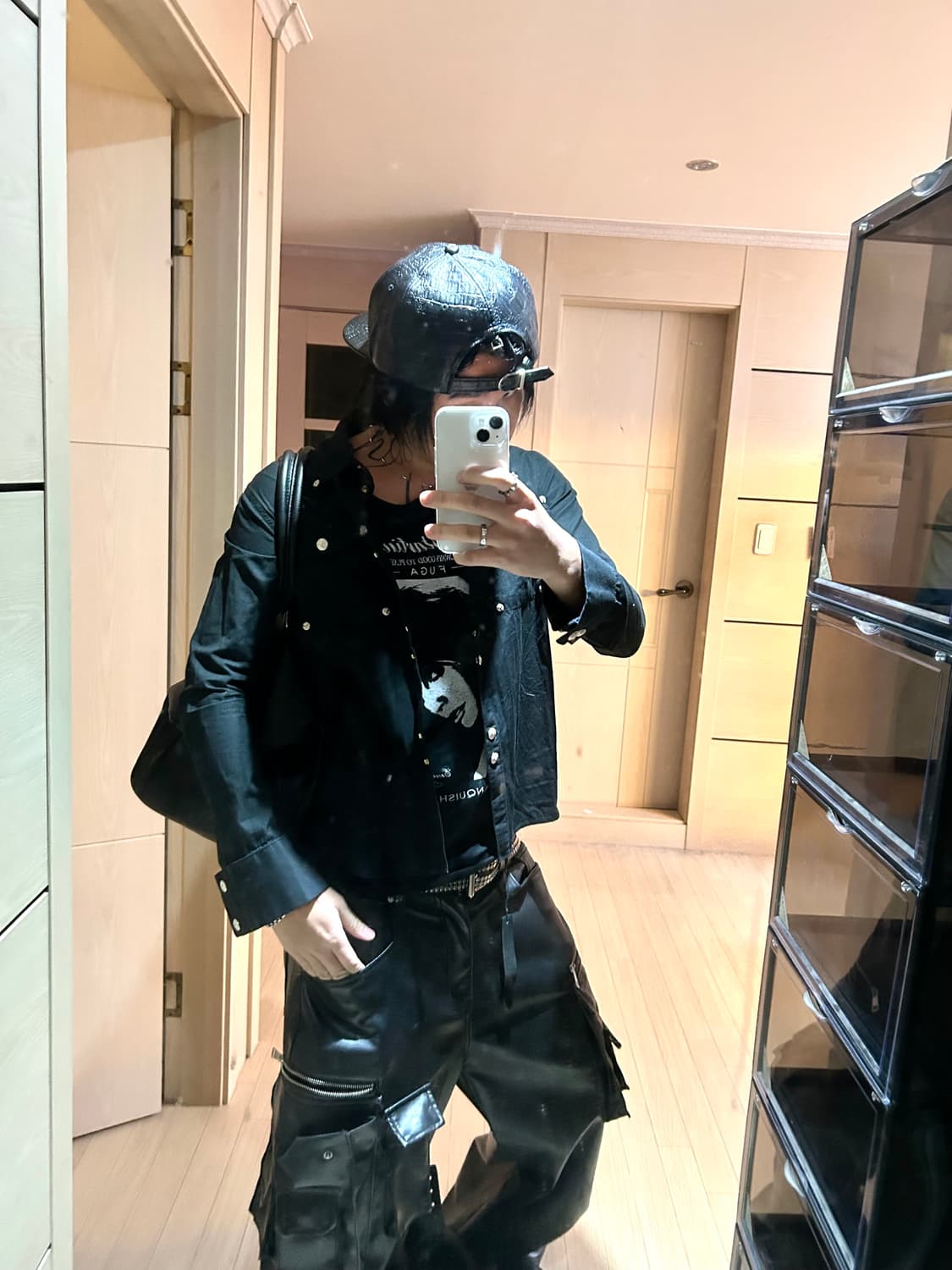 Black Slim Stud Button Shirts  상품이미지5