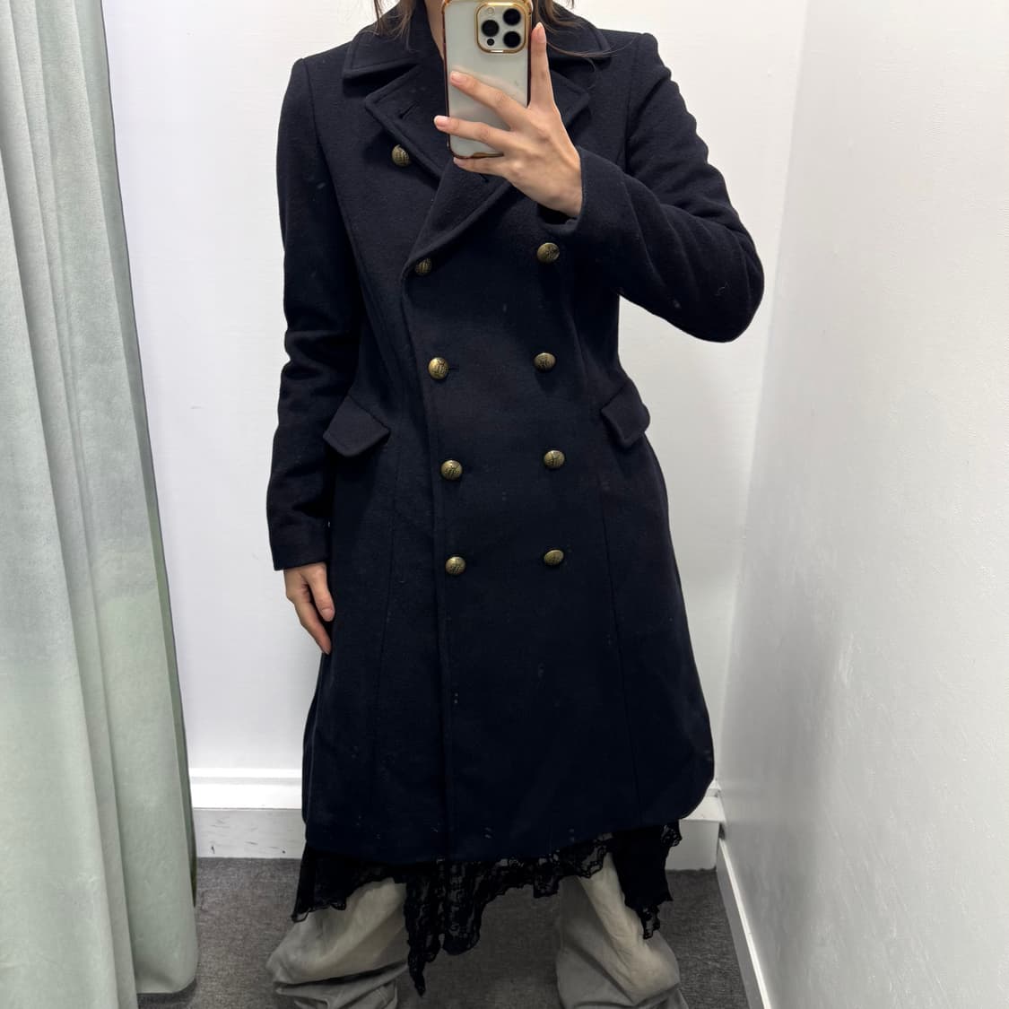 로렌 랄프로렌 네이비 더블버튼 롱코트 상품이미지5