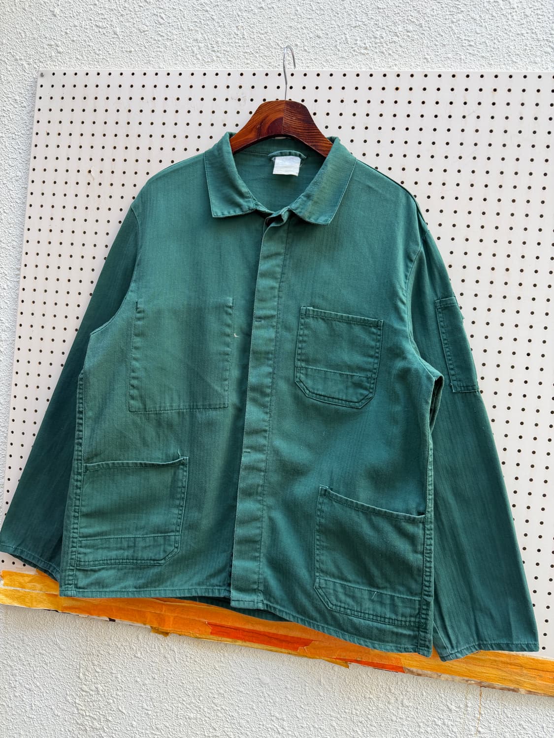 1980s FRENCH SAGE GREEN HBT 헤링본 프렌치워크자켓 상품이미지4