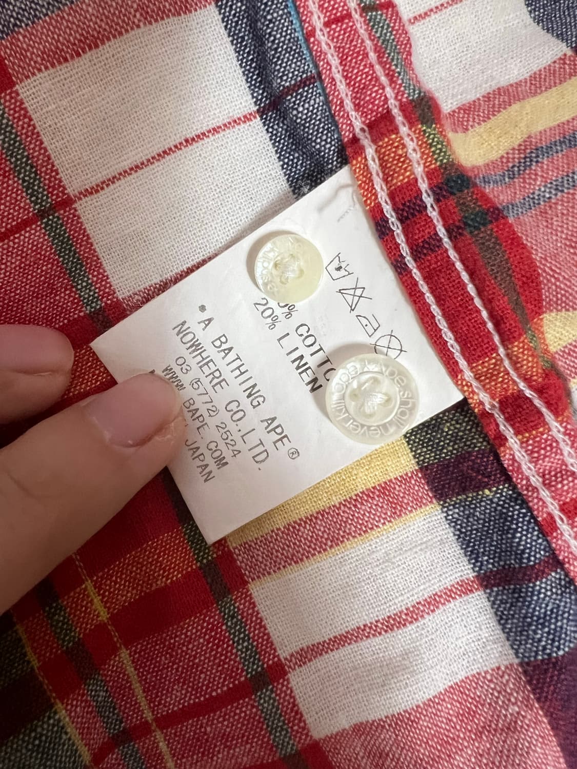BAPE 반팔 체크 셔츠 판매  상품이미지3