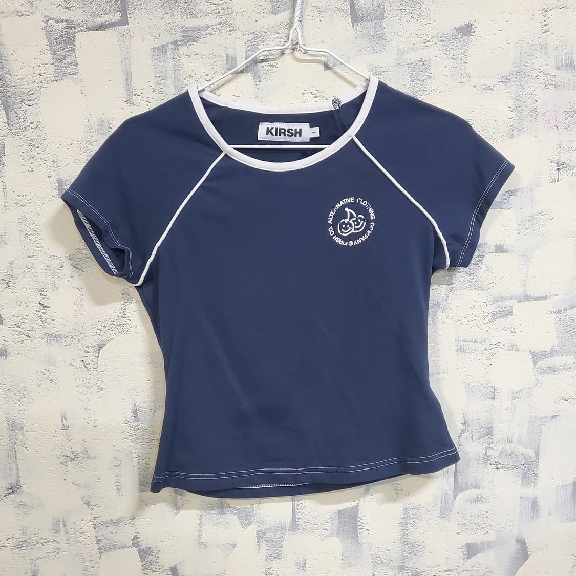 키르시 두들 체리 유넥 크롭 반팔  상품이미지1