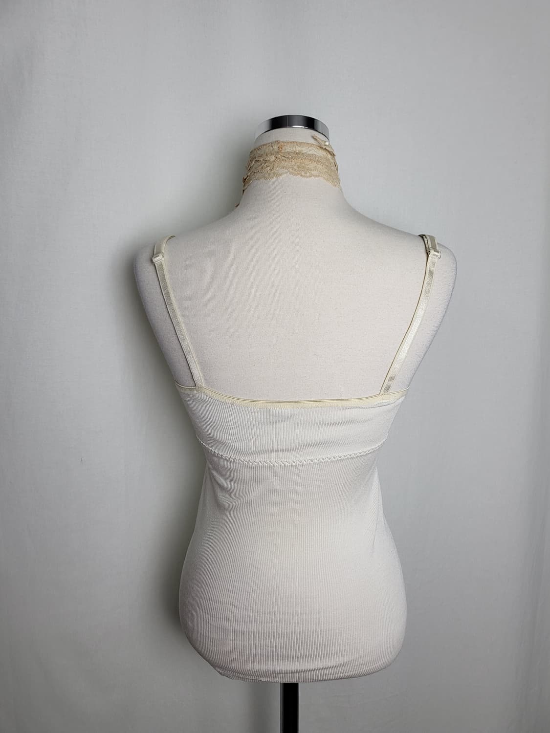 빈티지 퓨어 화이트 레이스 슬립 나시 탑 상품이미지3