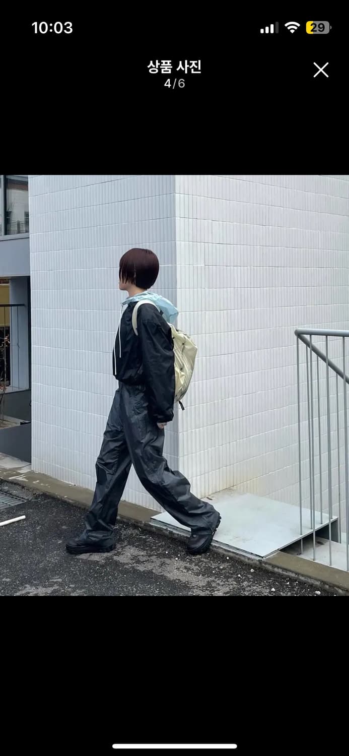 아모멘토 리버시블 셔링 크롭 후드 자켓 스카이블루 상품이미지6