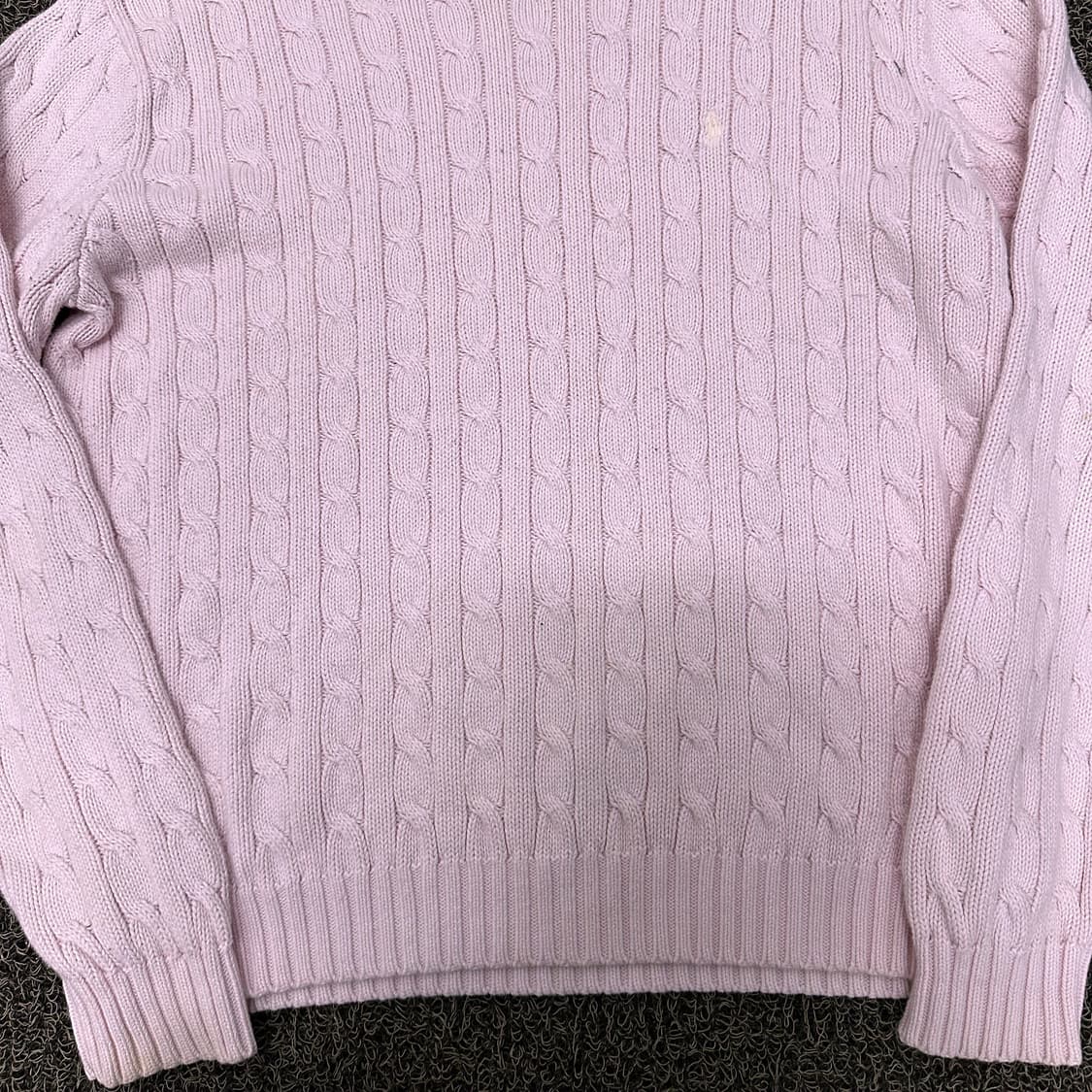 POLO 폴로 스포츠 여성 케이블 꽈배기 니트 핑크 L 상품이미지3