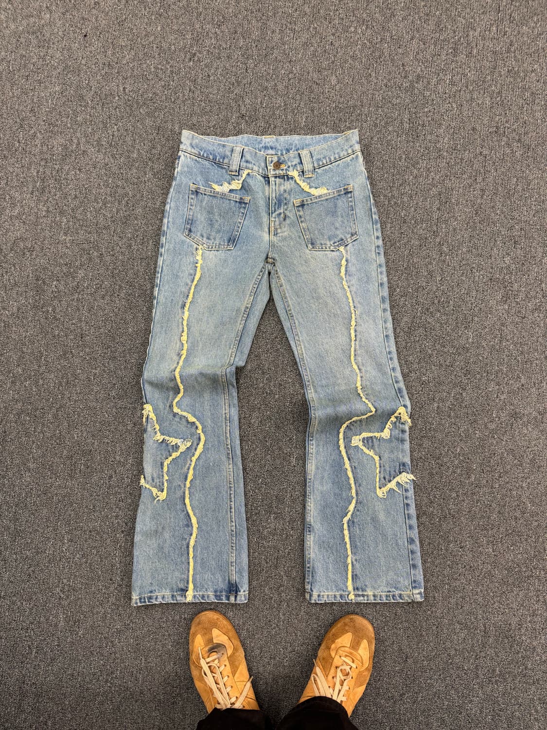 X-girl 빈티지 여성 별패치 부츠컷 연청 데님팬츠 상품이미지1