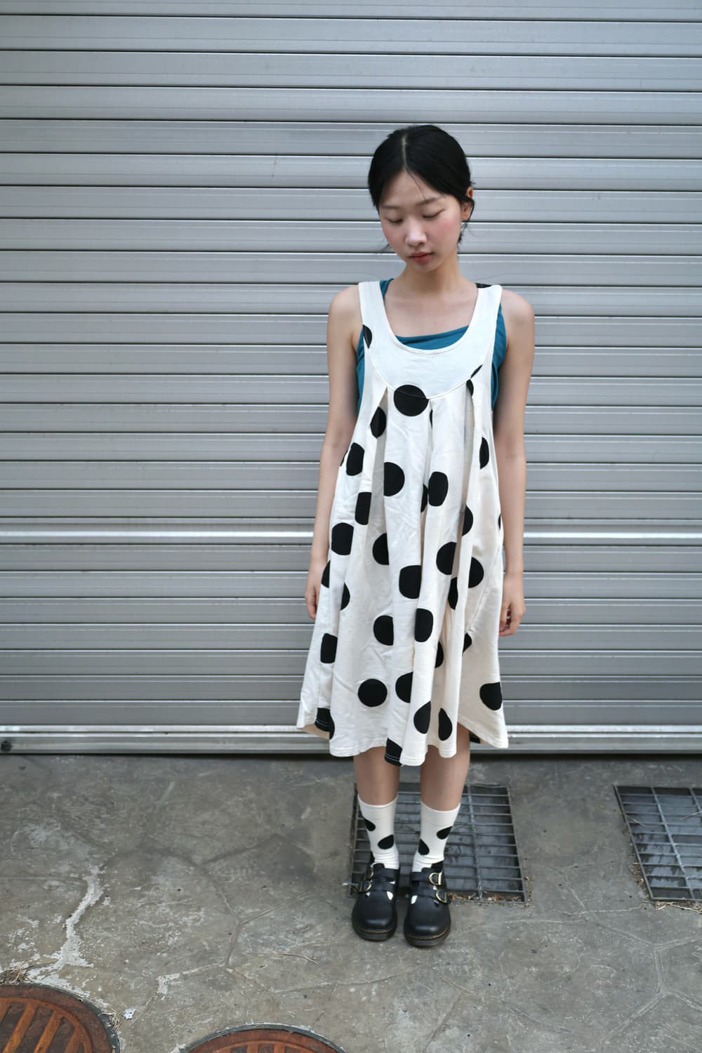polka dot apron dress 상품이미지1