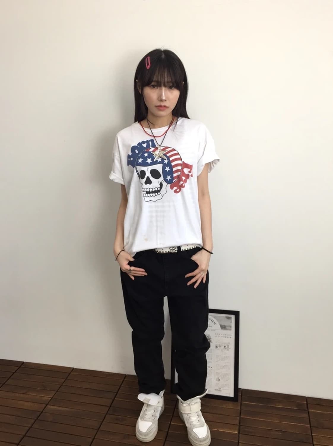 Vintage Born Free Skull Graphic Tee 상품이미지2