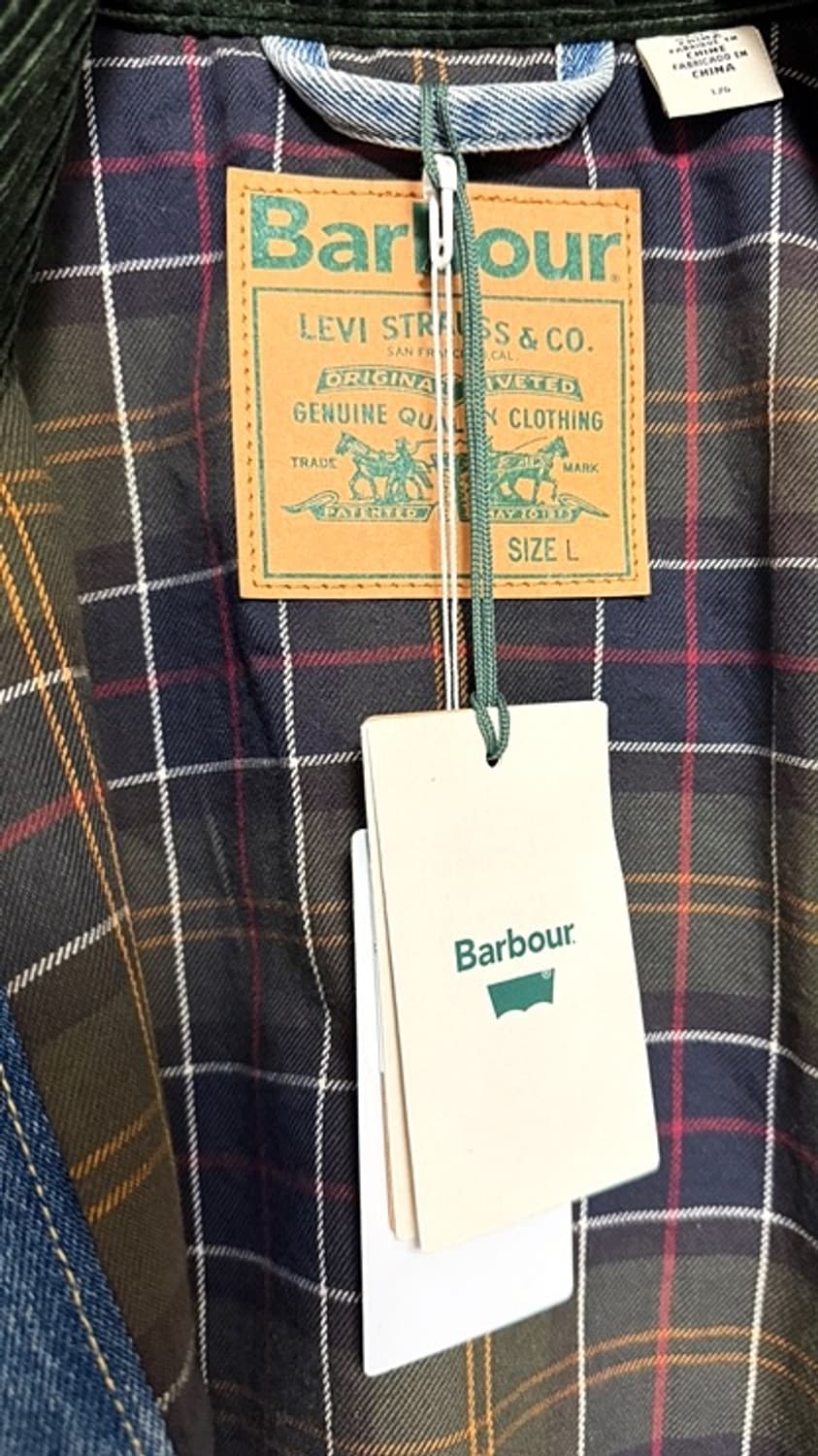 리바이스X바버 타입2 트러커 자켓 빈티지 데님 판매합니다. [L] 상품이미지3