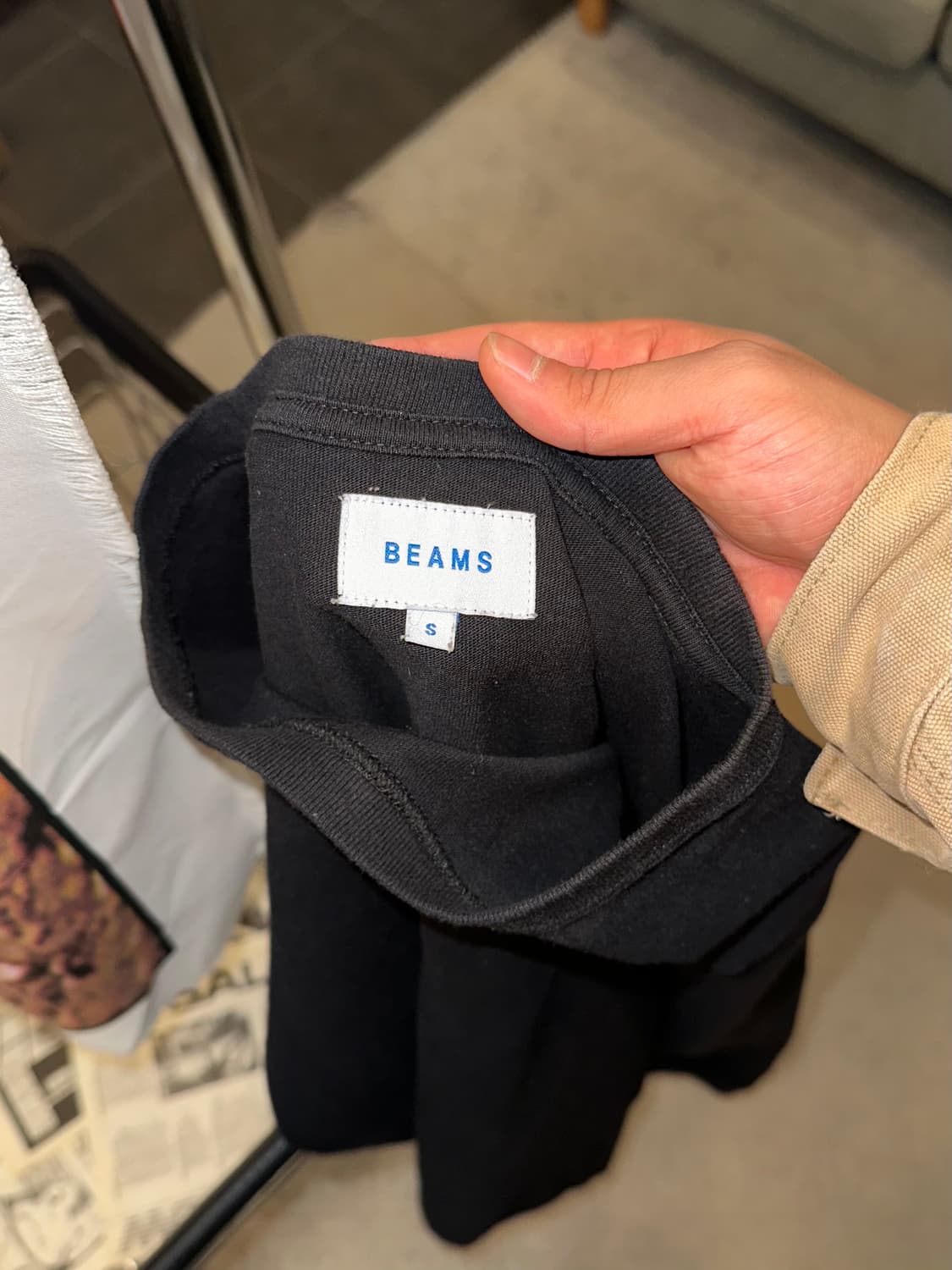 Beams color small logo cotton sleeve 상품이미지10