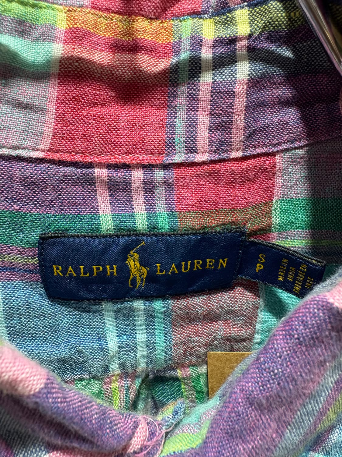 S 폴로랄프로렌 린넨 컬러 체크셔츠 상품이미지5