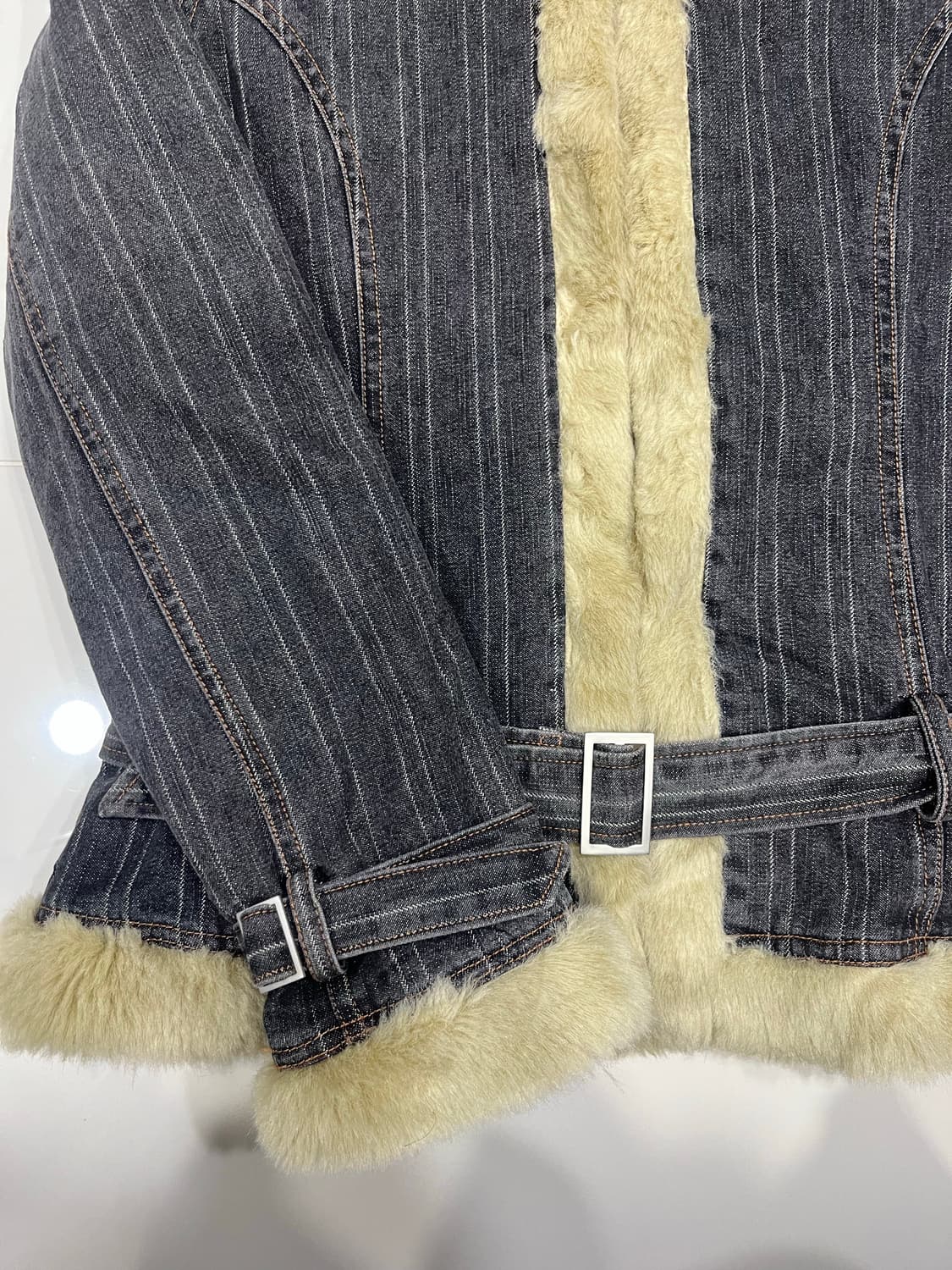 빈티지 누빔 퍼 스프라이트 데님 청 자켓 상품이미지3