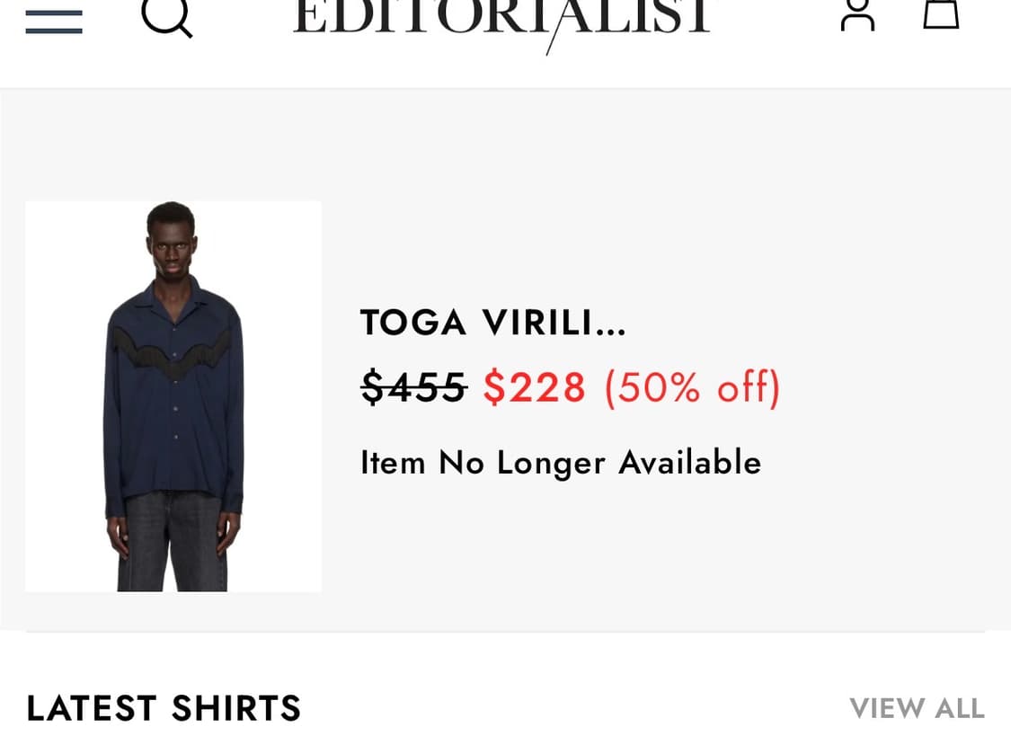 Toga virilis fringe shirt 상품이미지3