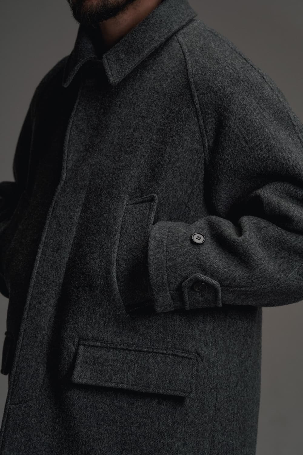 급처) 칼리코 체스터필드 코트 헤링본그레이 XL 상품이미지6