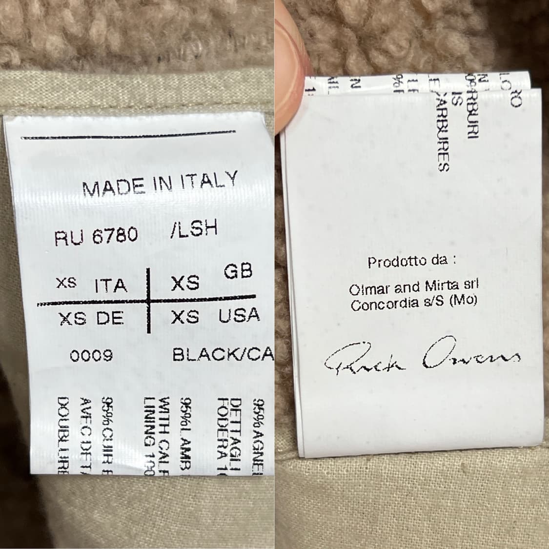 릭오웬스 10FW 하이넥 램스킨 시어링 무스탕 코트 상품이미지8