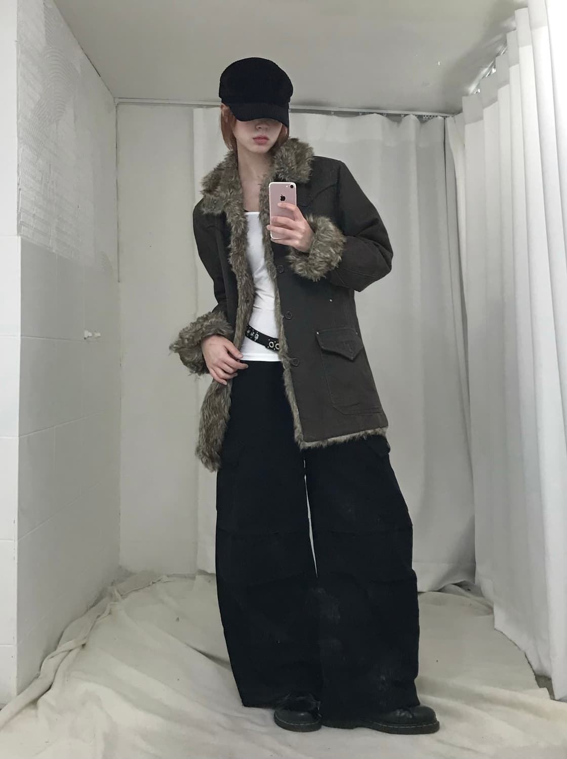 (세트 할인 가능) 빈티지 브라운 퍼 무스탕 자켓 상품이미지3