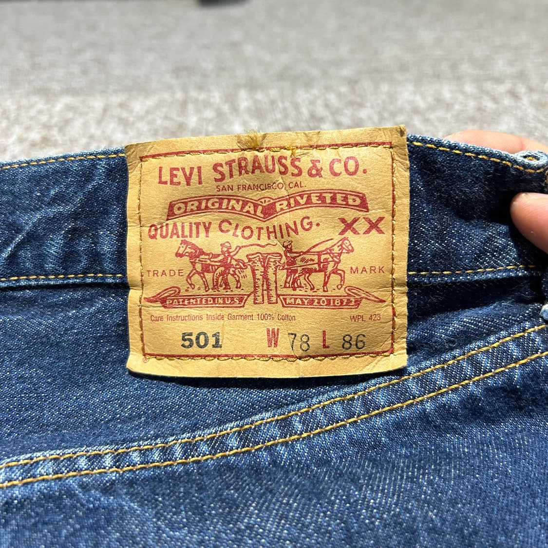 30inch) 리바이스 501 생지 진청 데님 청바지  상품이미지4