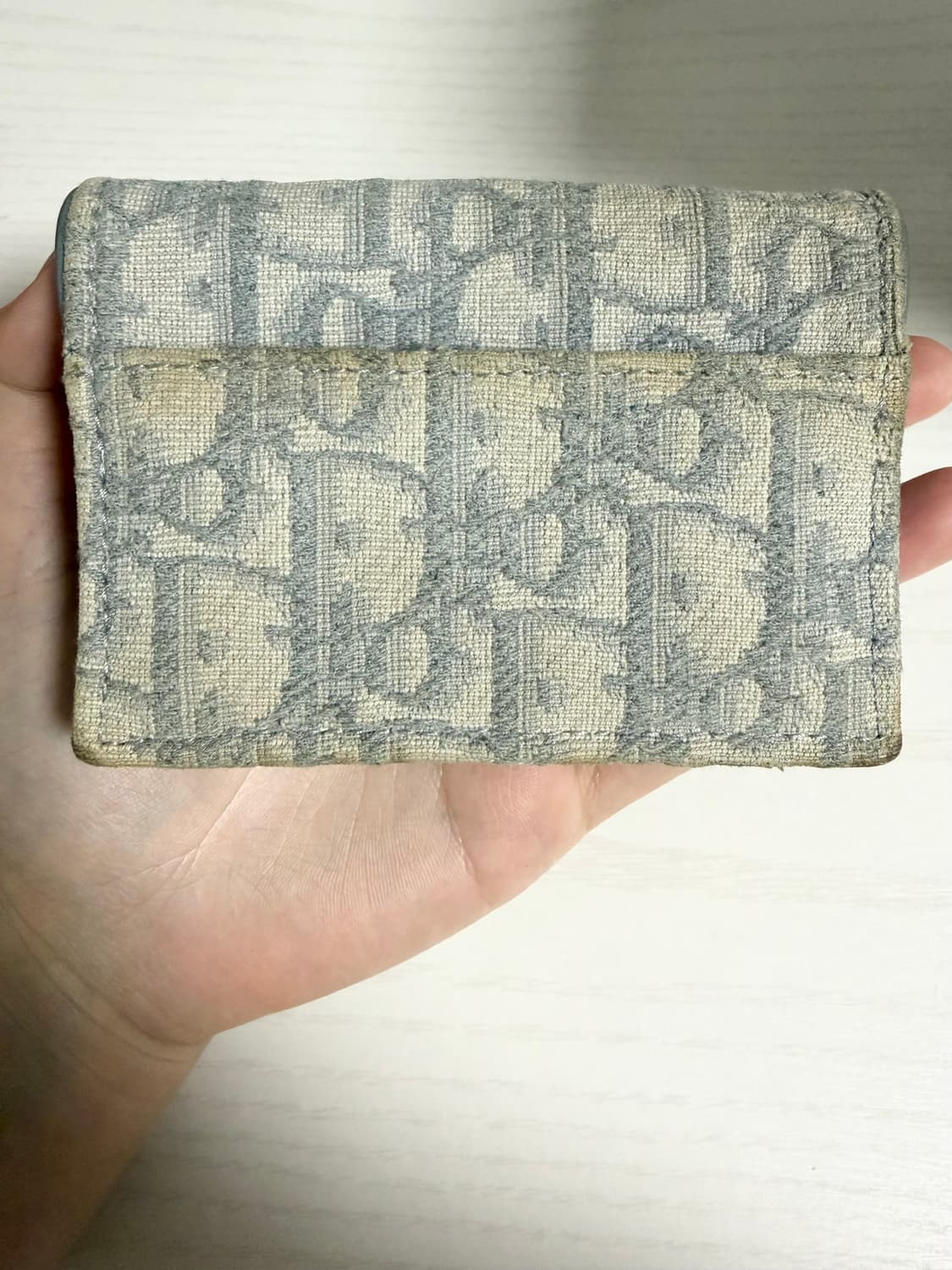 정품확실)디올 오블리크 카드지갑 새들 라이트그레이 판매 동전지갑 상품이미지2