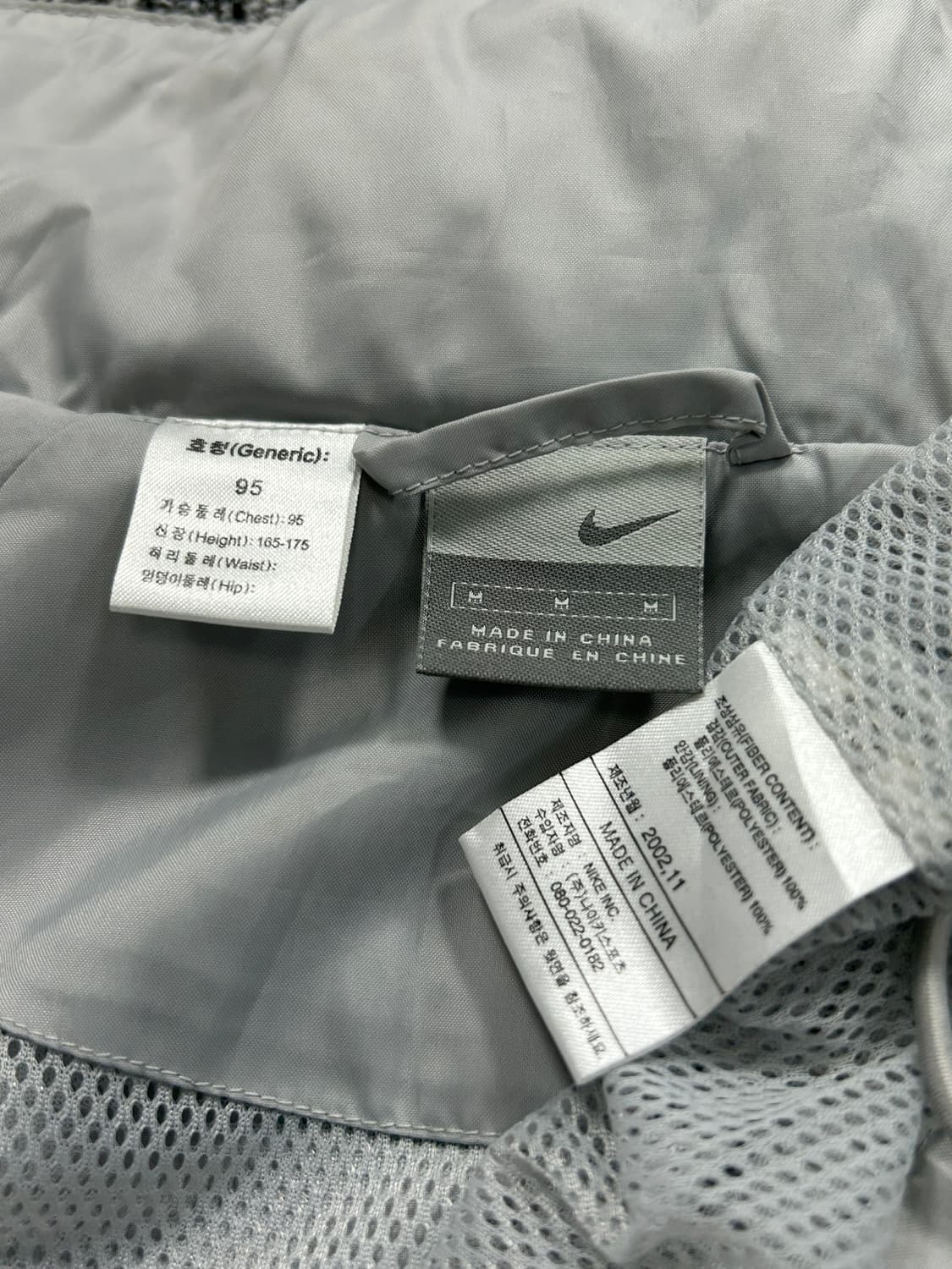 나이키 00‘s 울프그레이 올드스쿨 히든후드 바람막이 M 상품이미지9