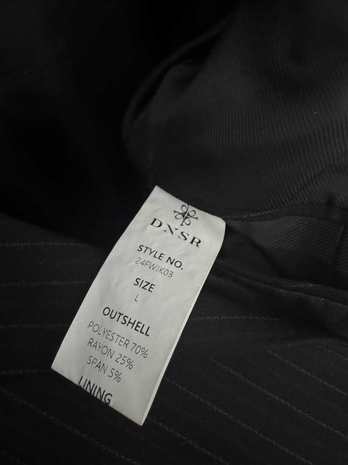 DNSR / 싱글 스트라이프 블레이저 블랙 / L사이즈 상품이미지4