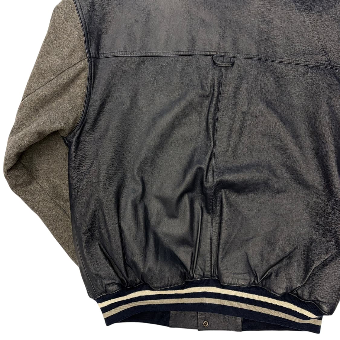 00s 푸부 올드스쿨 뉴욕 양키스 네이비 울 레더 바시티 자켓 M 상품이미지6