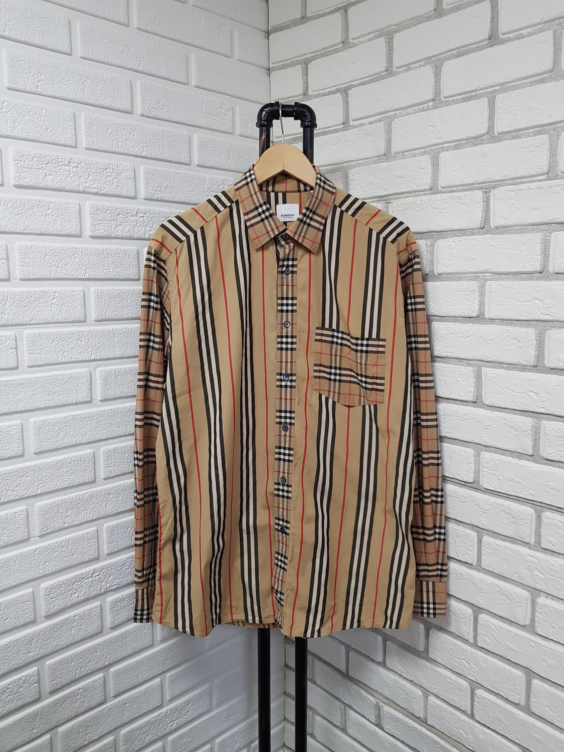 [xl/105/정품] 버버리 패치워크 포플린 스판셔츠 상품이미지2