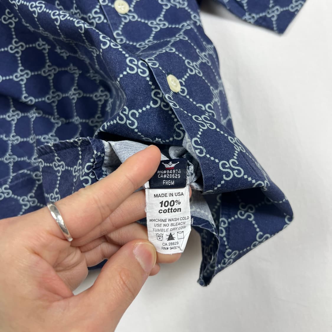 90’s 스투시 stussy 구찌 gg 패러디 ss 로고 반팔 셔츠 상품이미지9