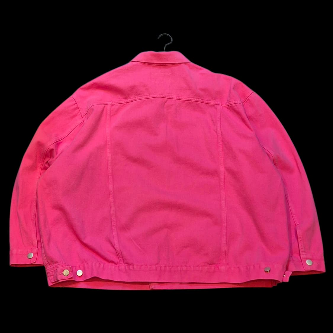 FREE(착샷잇음) 핫핑크 오버핏 면 트러커자켓  상품이미지2