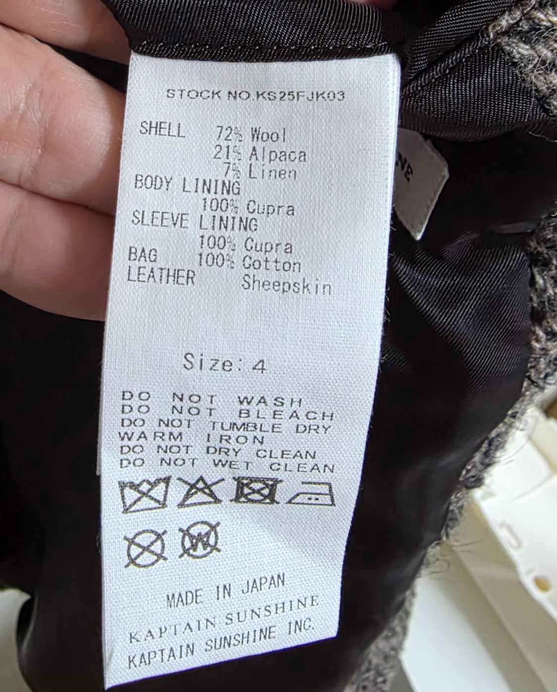 25AW KAPTAIN SUNSHINE 헤링본 울 자켓 / 4size 상품이미지7