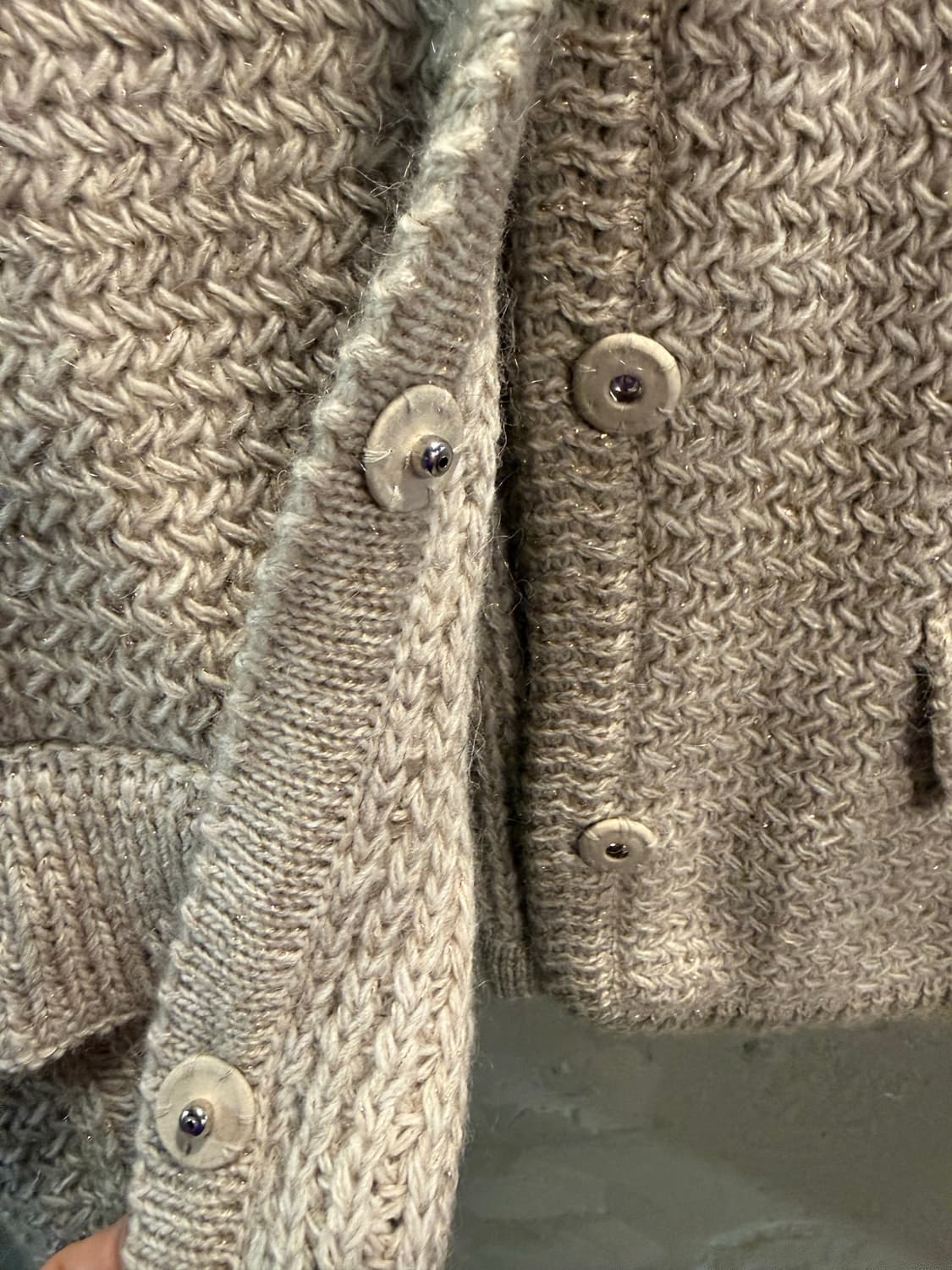 시스템 SYSTEM 헤링본 니트 자켓 베이지 FREE 상품이미지5