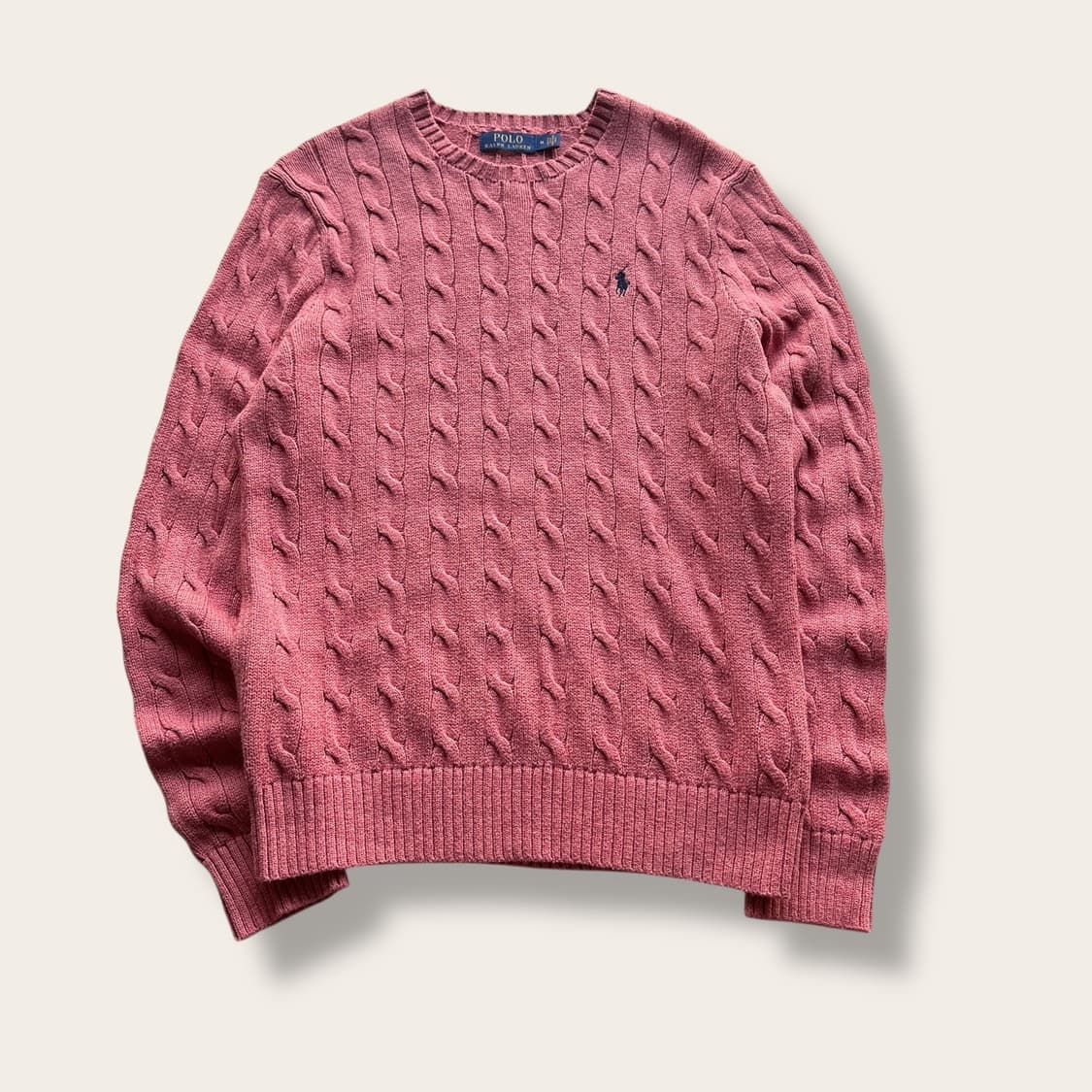 폴로 랄프로렌 파스텔 핑크 케이블 니트 상품이미지1
