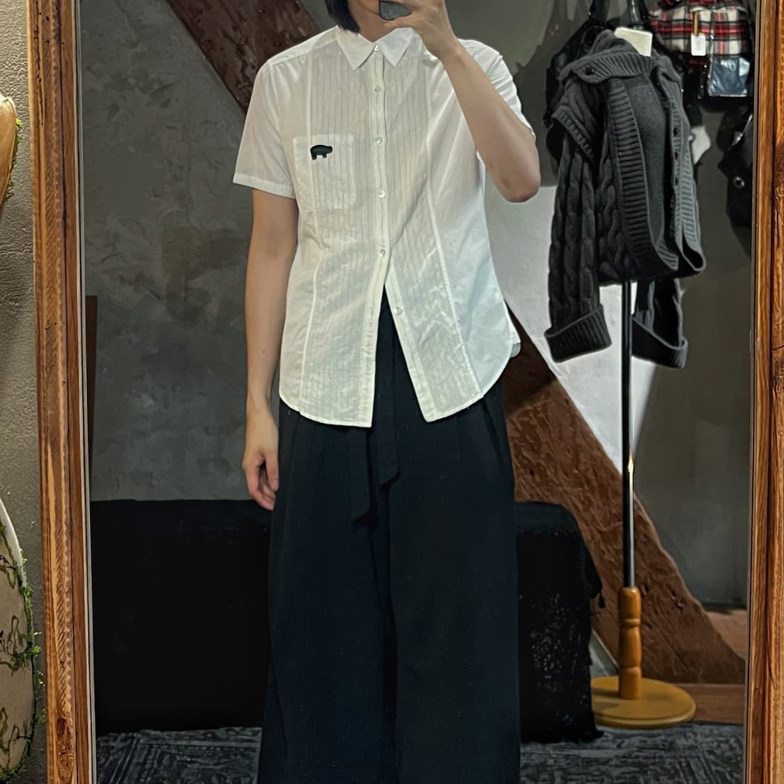 요지 야마모토 스트라이프 린넨 패널 셔츠 상품이미지2