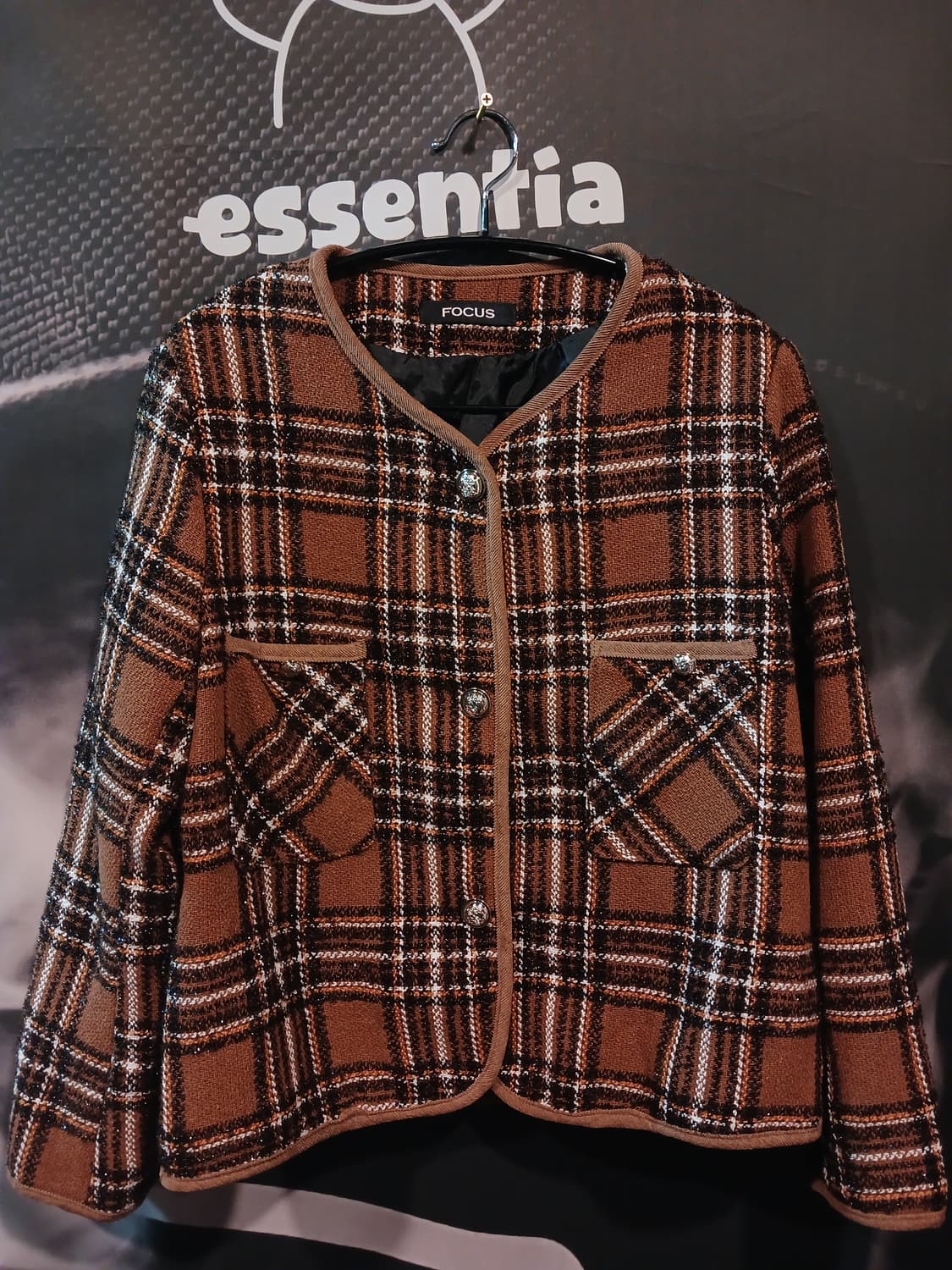FOCUS 트윙클 체크 트위드자켓 상품이미지1