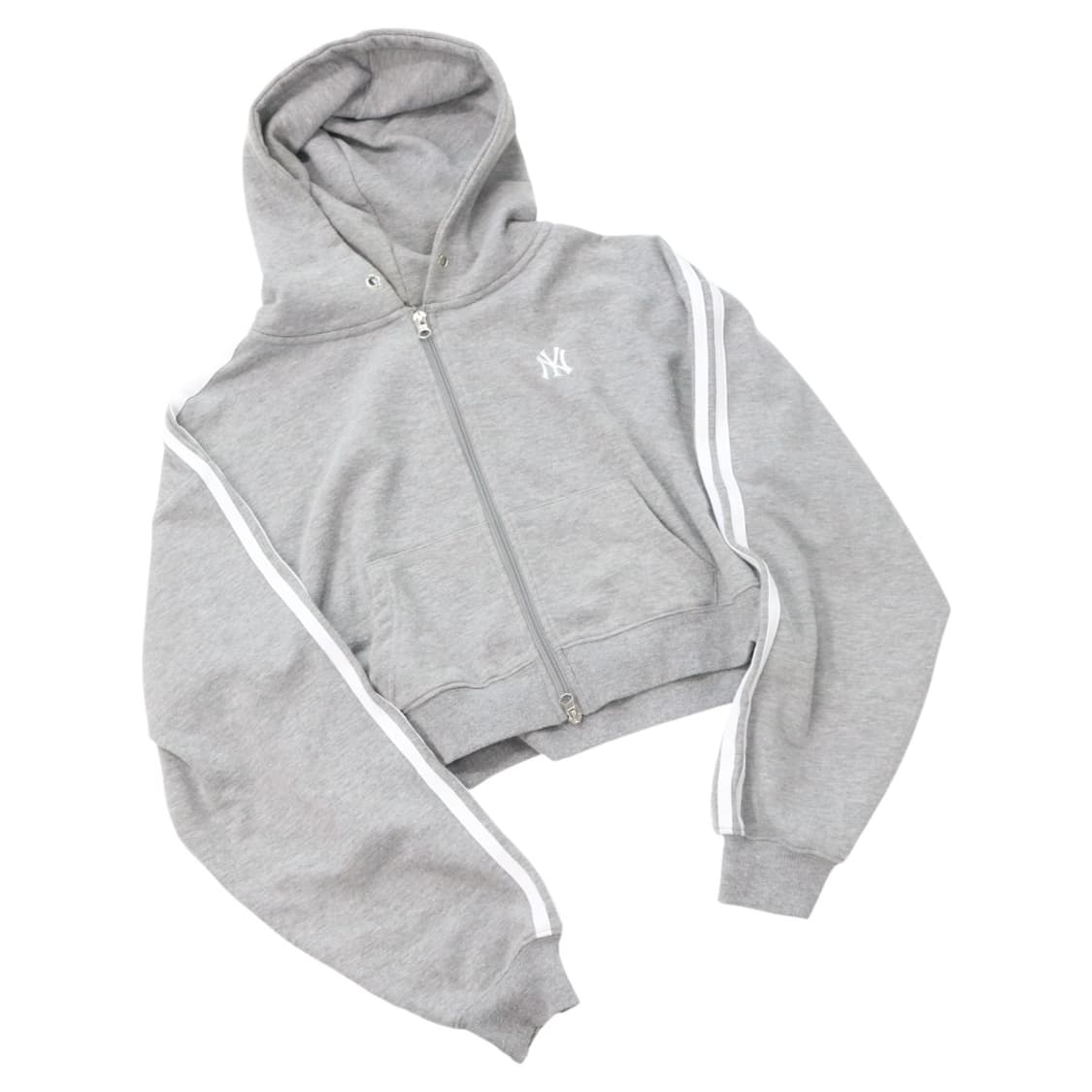 MLB 엠엘비 빈티지 뉴욕양키스 사이드라인 크롭 후드 집업 L 상품이미지1