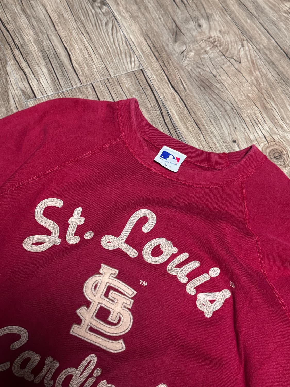 [S] 유니클로 MLB 세인트루이스 카디널스 버건디 맨투맨 상품이미지4