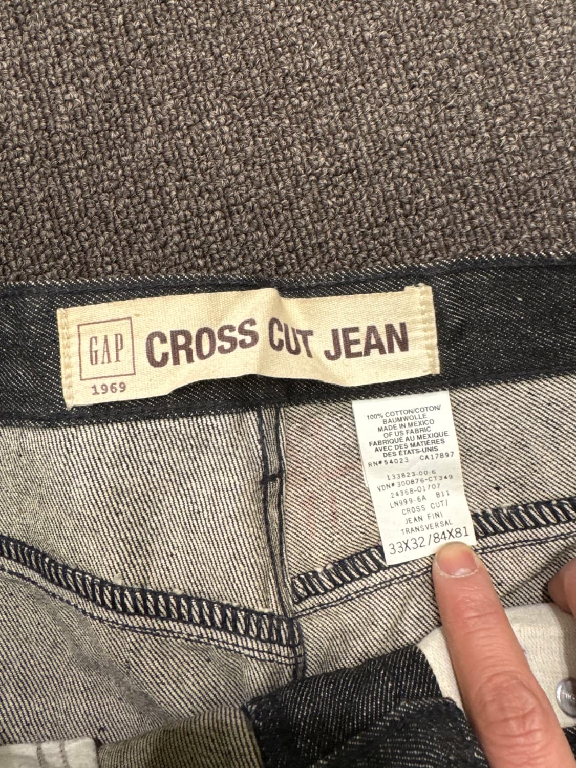 33)OLD GAP 빈티지 Cross Cut Jean 흑청 데님팬츠 상품이미지4
