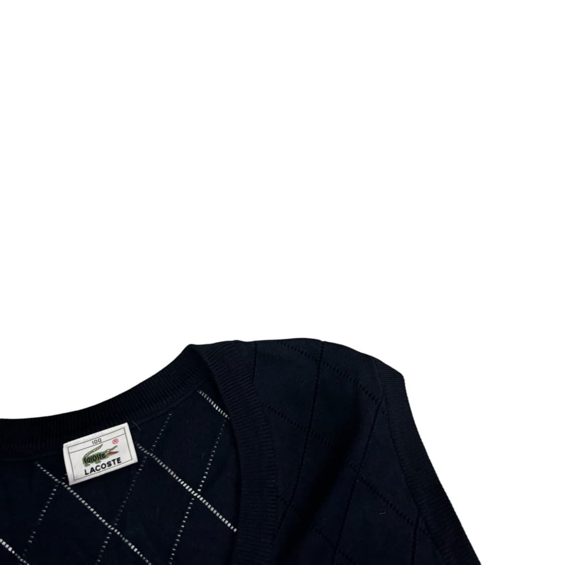 라코스테 네이비 아가일 니트 베스트 상품이미지3