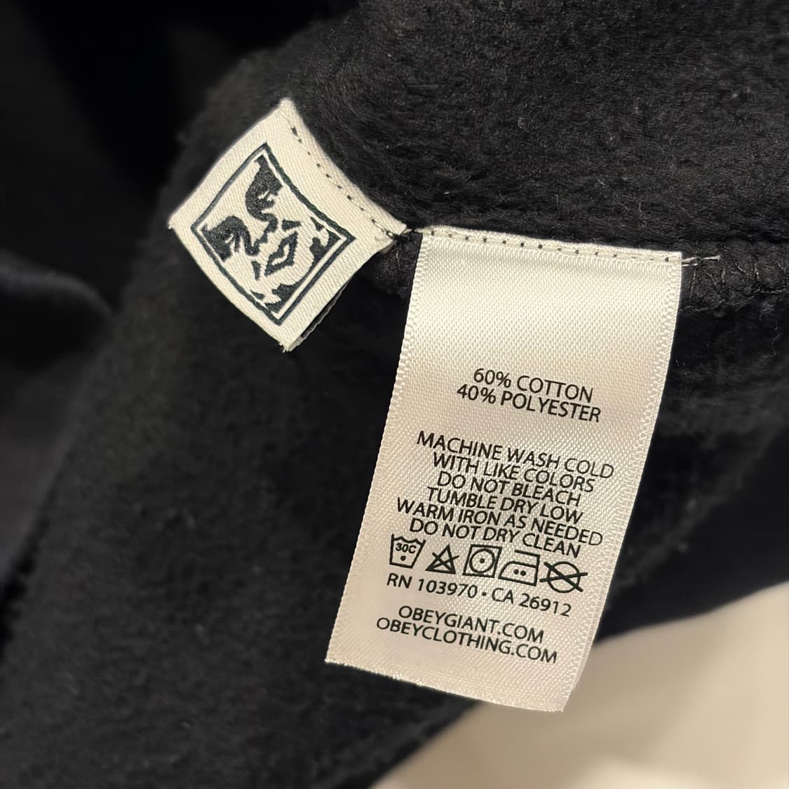 [L] 오베이 OBEY 검정색 후드티 프린팅 B586 상품이미지7