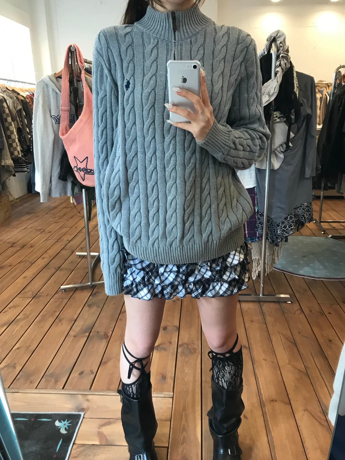 폴로 꽈배기 반 니트집업 상품이미지2