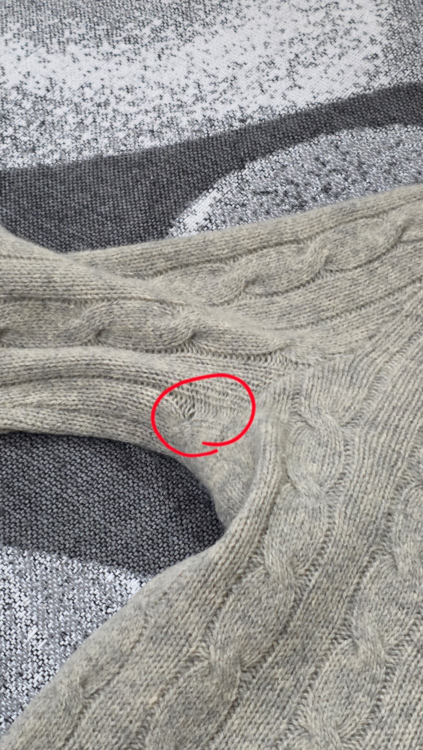 폴로 랄프로렌 여성용 울캐시미어 브이넥 케이블 니트 그레이 S 상품이미지7