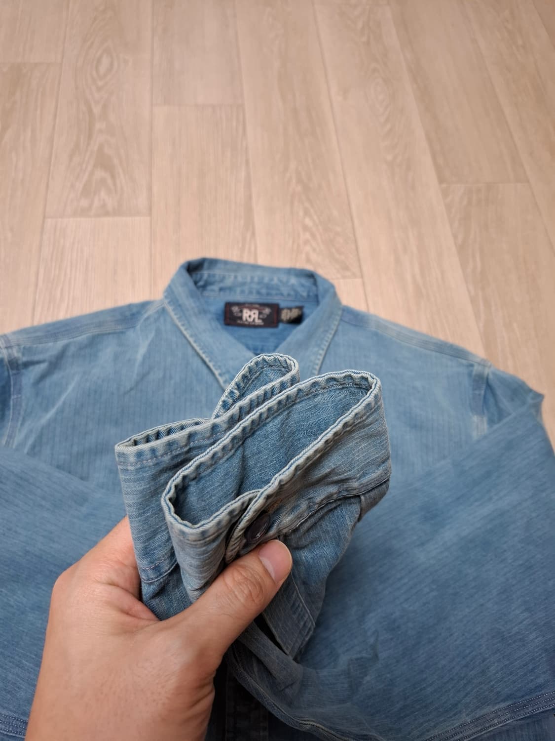 L 더블알엘 인디고 헤링본 트윌 워크 데님 셔츠 남방 상품이미지4