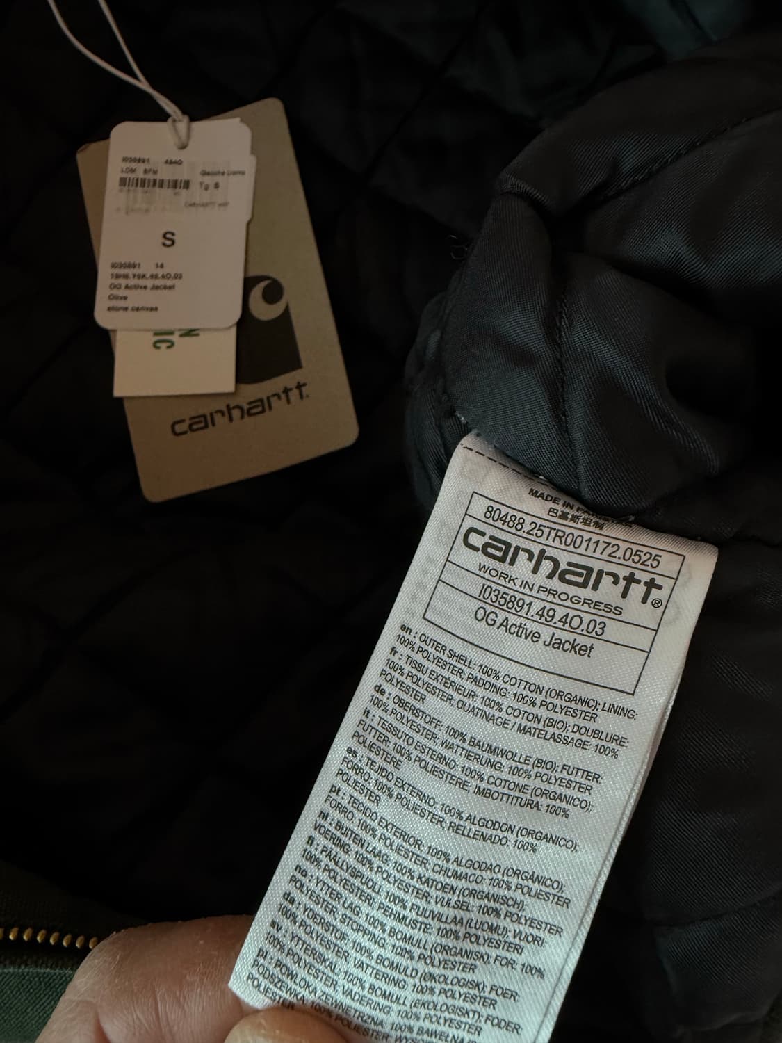 칼하트 WIP OG 액티브 자켓 올리브 S사이즈 상품이미지3