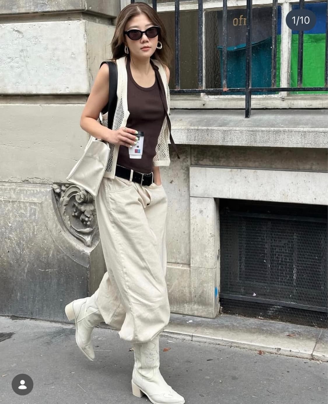 (W) Deinet Stud Wide Pants in Ecru (새상품) 상품이미지1
