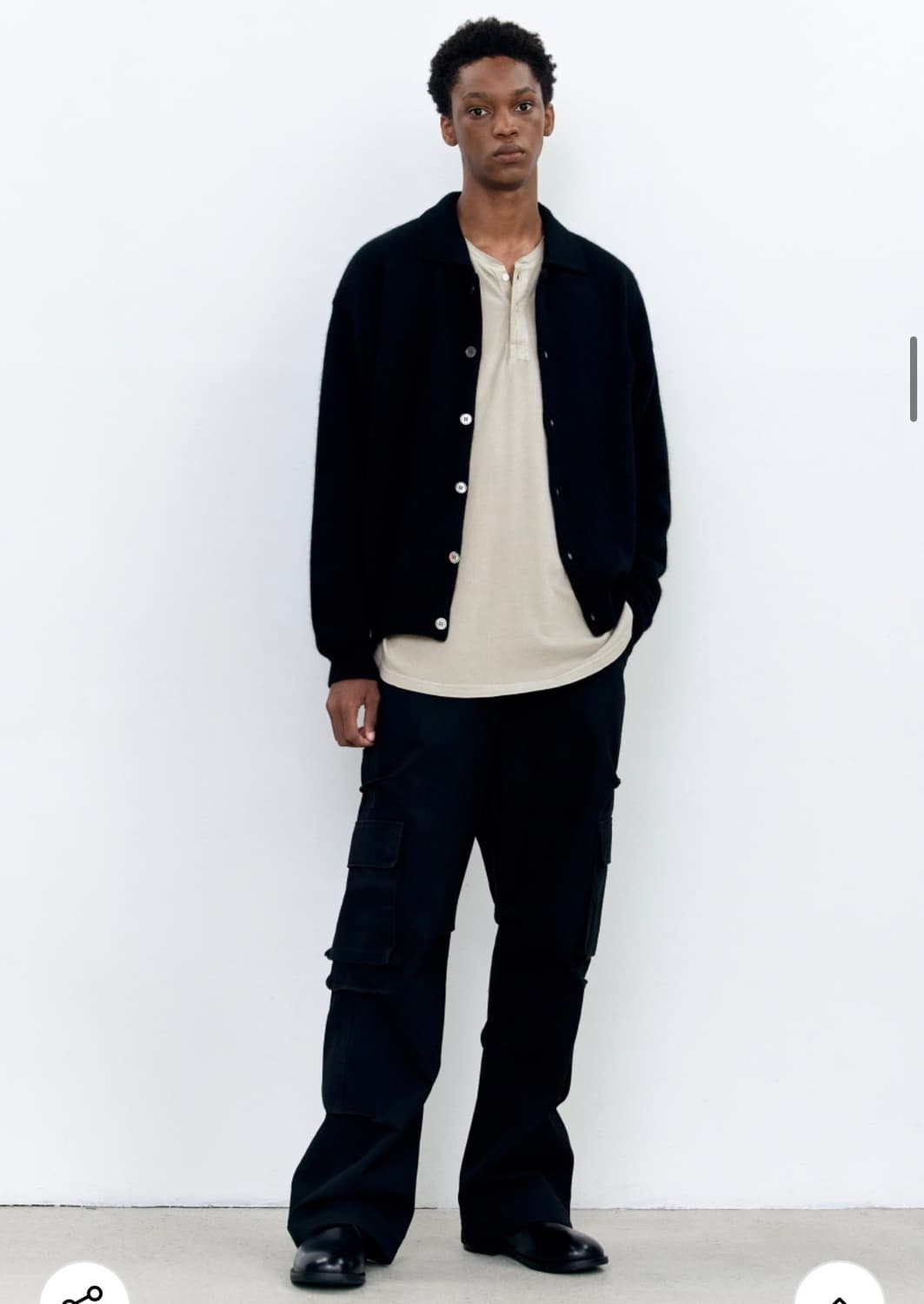 인사일런스 앙고라 믹스드 칼라 카디건 BLACK L사이즈 상품이미지3