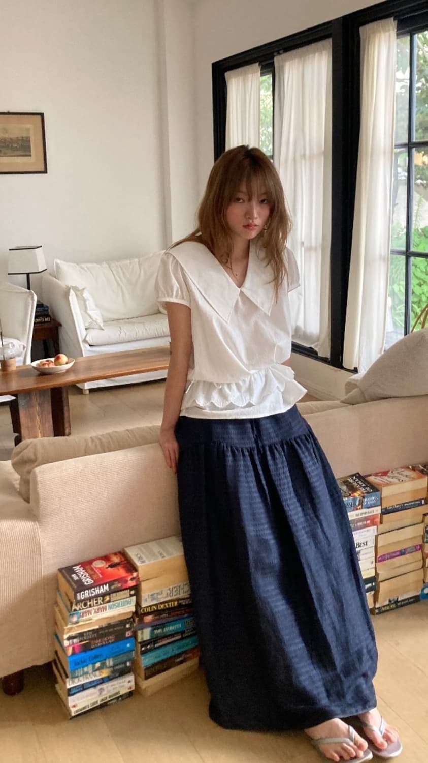 데어드 러플 블라우스 셔츠 상품이미지1