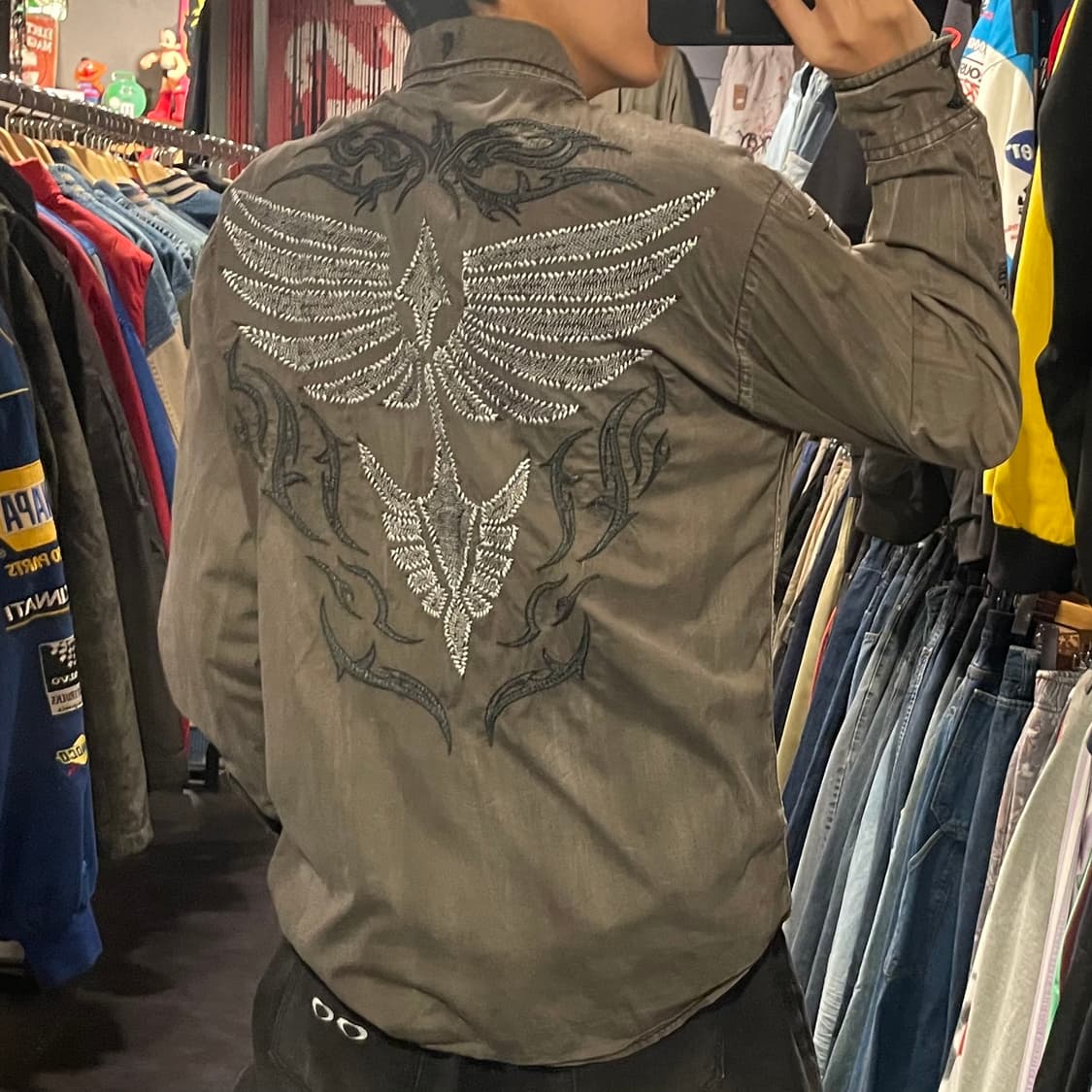 [IM] vtg 웨스턴 자수 차콜 셔츠 상품이미지7