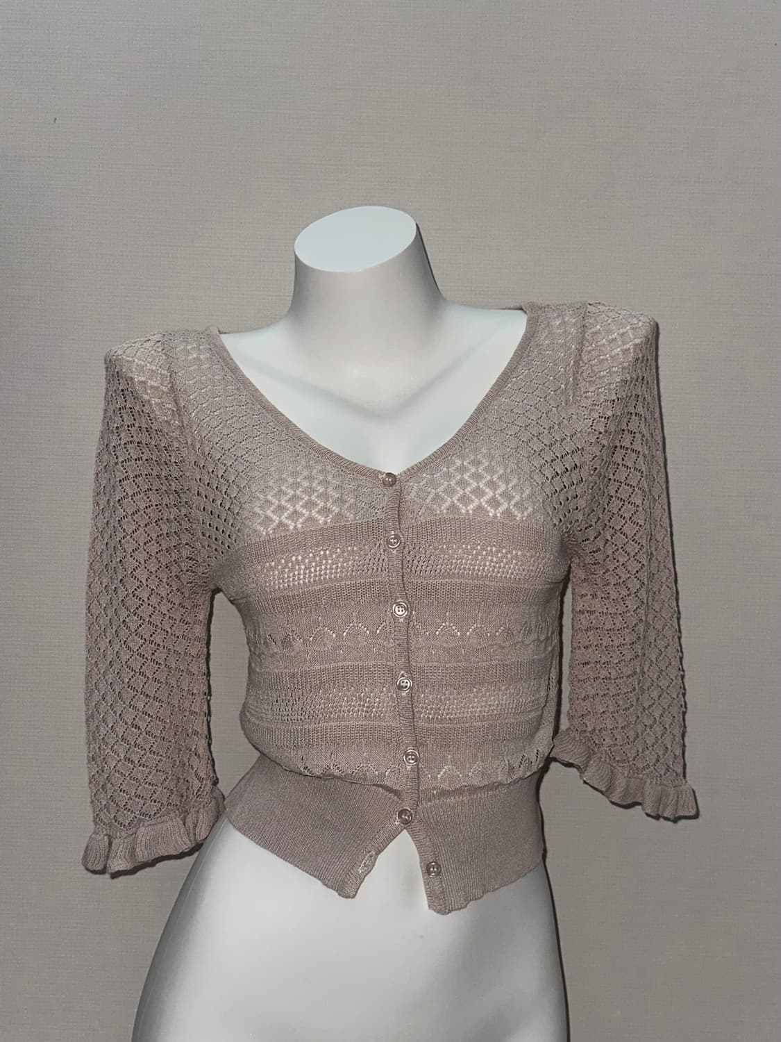 페어리코어 빈티지 크로쉐 베이지 가디건 상품이미지1