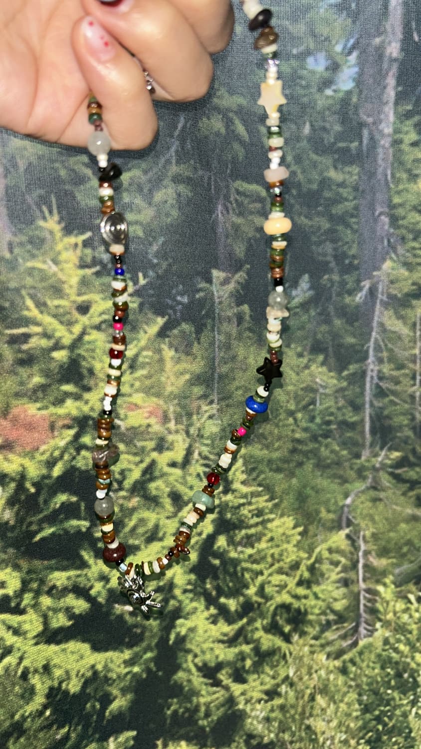 빈티지 비즈 우드 목걸이 / sun wood necklace 상품이미지2
