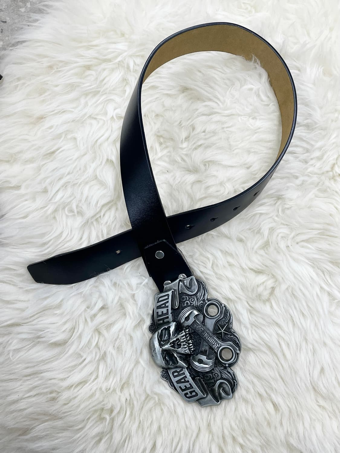 리얼레더 펑크 스컬 버클 벨트 상품이미지3